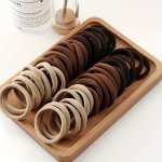 50PCS 100PCS Solid Color Elastic Hair Ties Non Slip Ponytail Holder Trendy Hair Styling Accessories For Daily Uses
