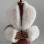 3PCS SET Faux Fur Collar Scarf Cuffs 1PC Autumn Winter Down Jacket Coat Imitation Fur Strip & 2PCS Stylish Cuffs Combination