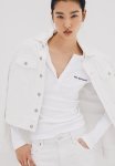 Ribbed Henley Top - White