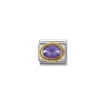 Composable Classic Link In Gold With Violet And Oval Stones
