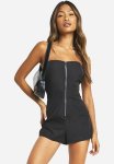 Bandeau Zip Up Playsuit - Black