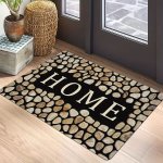 1PC Pebble Print Door Mat Monogram Print Rug Non-slip Quick-drying Welcome Foot Pad Throw Carpet For Kitchen Hallway Sink Laundr