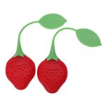 2 Piece Silicone Tea Infuser Ball Pass Filter Strawberry