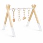 White Wooden Baby Gym With Wooden Dangles