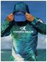 Men's Letters & Ocean Pattern Hooded Long Sleeve Sun Protection T-shirt Comfy Stylish Outdoor Lightweight Breathable Fishing Sports Top