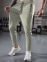 Men's Solid Track Cropped Pants With Pockets Casual Drawstring Pants For Outdoor Activities Gift