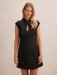Eliza Sculpted Linen MINI Dress - 16 Black