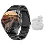 Black Men's Smartwatch & Bluetooth Earphones Dual Strap 120+ Sports