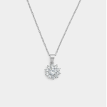 Sterling Silver Cubic Zirconia Sunflower Pendant