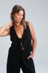 Loop Tie Waistcoat - Black - M-l