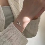 Minimalist Style Love Heart Bracelet Simple Elegant Charm Adjustable Chain Versatile Fashion Accessory For Women Casual Dating D