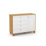 - Zupy 4 Drawer 1 Door Chest Of Drawers - White & Natural