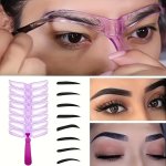 8PCS Eyebrow Stencils Eyebrow Shaping Kit Eyebrow Template 8 Styles Reusable Eyebrow Stencil With Handle