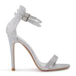 Silver Shimmer Stiletto Heels