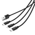 Orico 3IN1 Micro USB Type-c Lightning 1.2M Chargesync Cable Black