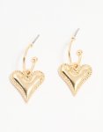 Goldair Gold Heart Border Detailed Huggie Earrings