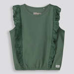 GIRLS Frill Tee - 10 Green