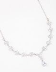 Silver Plated Cubic Zirconia Marquise Vine Y-shaped Necklace