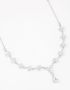 Silver Plated Cubic Zirconia Marquise Vine Y-shaped Necklace
