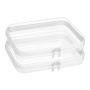 2PCS Clear Hard Shell Zipper Cases Transparent Waterproof Toiletry Toys Bag