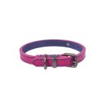 And Joules Leather Collar - Small Pink