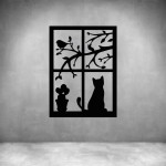 CAT In Window - Rust Coat L 500 X H 390MM