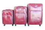 Smte Luggage Set Of 3 Pu Leather Travel Suitcases 282422 Inch Maroon With Keychain