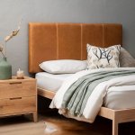 Emberley King Leather Headboard Tan