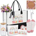 Aliceset 7 Pcs Special Education Teacher Gifts For Women Sped Teacher Appreciation Gifts Tote Makeup Bag Tumbler Keychain Bracel