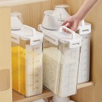2.5L Large Capacity Food Storage Container: Insect-proof Moisture-proof Leak-proof Suitable For Grains Nuts Flour And Rice Handw