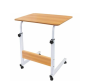 Height Adjustable Laptop Desk With Wheels-brown
