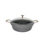 30CM Non Stick Glass Lid Pot With Rose Gold Handle SGN2005