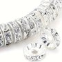 100/600pcs Silvery Plated Czech Crystal Rhinestones Round Loose Spacer Beads 8mm (0.31 In) For DIY Bracelets Necklaces Handicrafts Small Business Jewelry Making Supplies