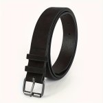1PC Black Pu Leather Fashion Belt Simple And Versatile Design Western Cowboy Style Daily Use Men And Women
