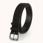 1pc Black PU Leather Fashion Belt Simple And Versatile Design Western Cowboy Style Daily Use Men And Women