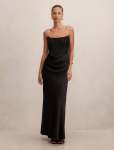 Ivy Lace Corset Drape Maxi Dress - 18 Black