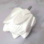 JP747 White Resin Doorknob Protea 46MM X 42MM