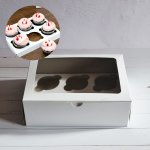 Cupcake Box White With Insert 6CUP