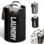 Extra-large 82L 90L Waterproof Laundry Hamper - Collapsible Tall Dirty Clothes Basket With Extended Handles For Bedroom Aestheti