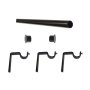 Matoc 32MM Curtain Single Metal Pole Set -flat End Caps -black -5.5M