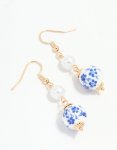 Goldair Gold Pearl Painted Drop Earrings