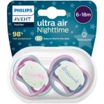 Avent Ultra Air Night Time Soother Girl 0-6M 2 Pack