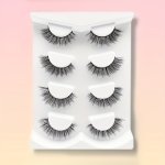 4 Pairs Lashes Natural 3D Silk Slender False Eyelashes Fluffy Natural Cross Fake Eyelashes