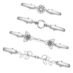4 Pcs Vintage Dress Clips Back Cinch Metal Waist Cincher Clip Silver Sweater Shawl Cinch Shirt Clip Retro Cardigan Clips For Wom