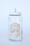 Tall Glass Jar Happy Day 33X15.5CM