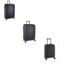 Cellini Grande 3 Piece Set Black + FREE Large & Medium Plastic Luggage Protector Cover