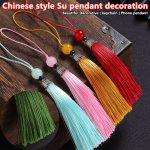 Chinese Style Tassel Pendant Set: 4 Pieces - Handmade Diy Tassel Keychains & Phone Pendants - Silver Cap Polyester Fiber Vinyl M