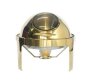 Roll Top Chafing Dish Round With Window/ Chafing Dish Gold