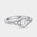 Sterling Silver Cubic Zirconia Trilogy Framed Ring