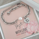 TG1 - Personalized Teacher's Gift Bracelet In A Gift Box Stainless Steel Adjustable Size